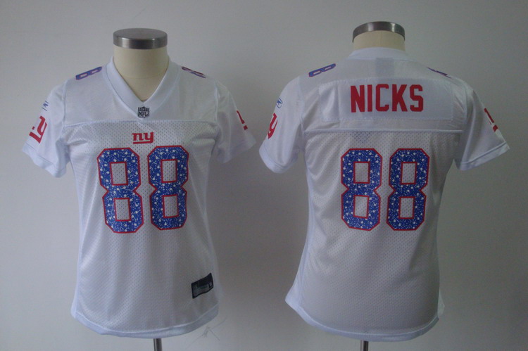Giants #88 Hakeem Nicks White Women's Sweetheart Stitched NFL Jersey